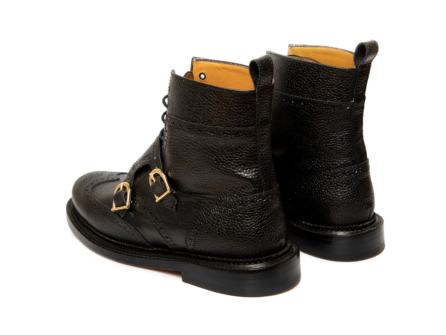 BUFFY - Black Double Monk Strap Derby Boot