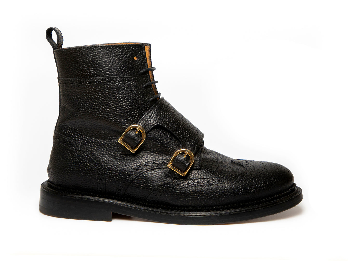 BUFFY - Black Double Monk Strap Derby Boot