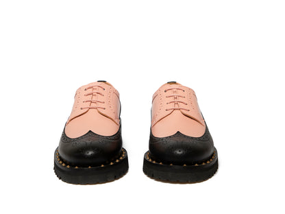 FLAVIA - Pink and Black Long Wing Derby Shoe
