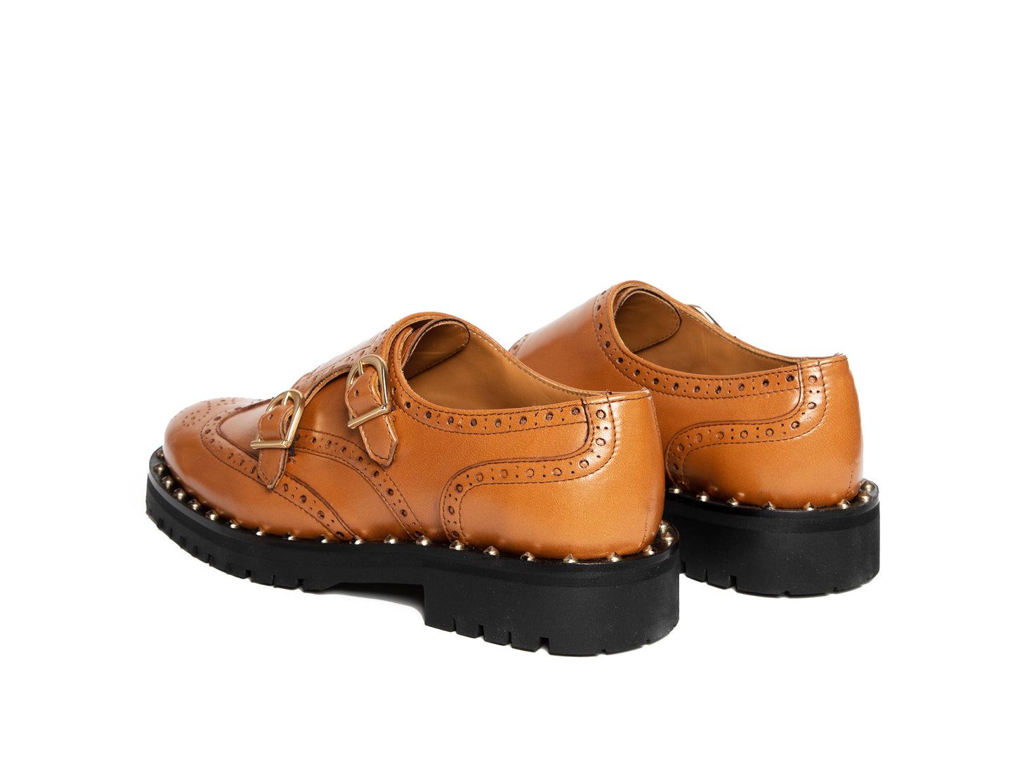KATE - Tan Double Monk Derby Shoe