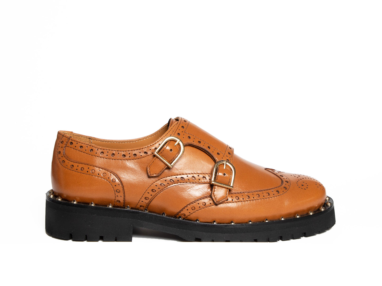 KATE - Tan Double Monk Derby Shoe
