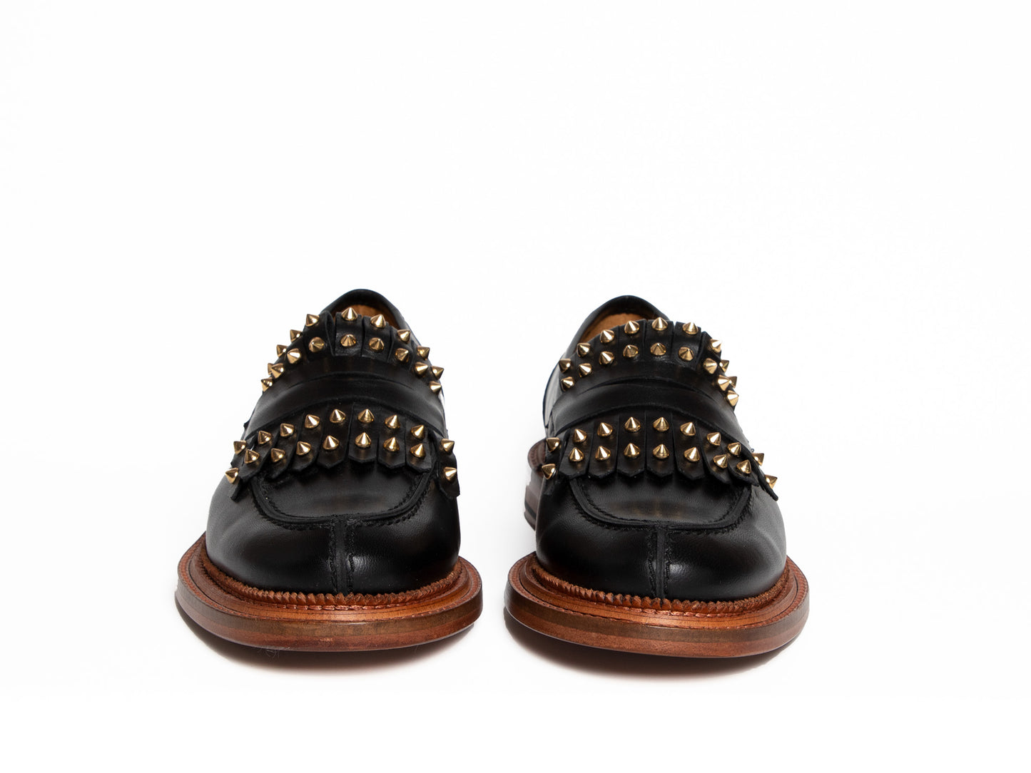 LILY - Black Penny Loafer with Studded Kiltie