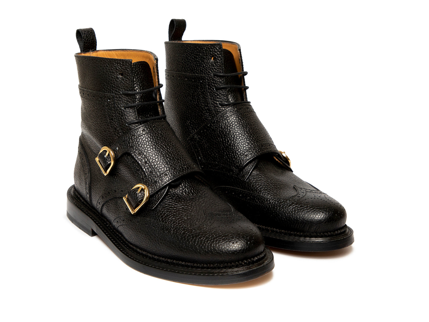 BUFFY - Black Double Monk Strap Derby Boot