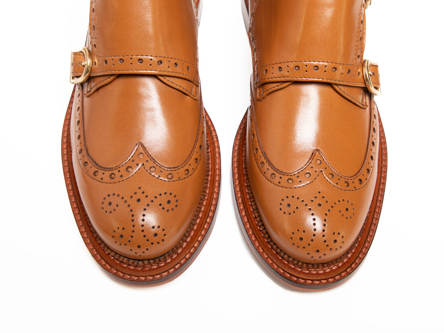 BUFFY - Tan Double Monk Strap Derby Boot