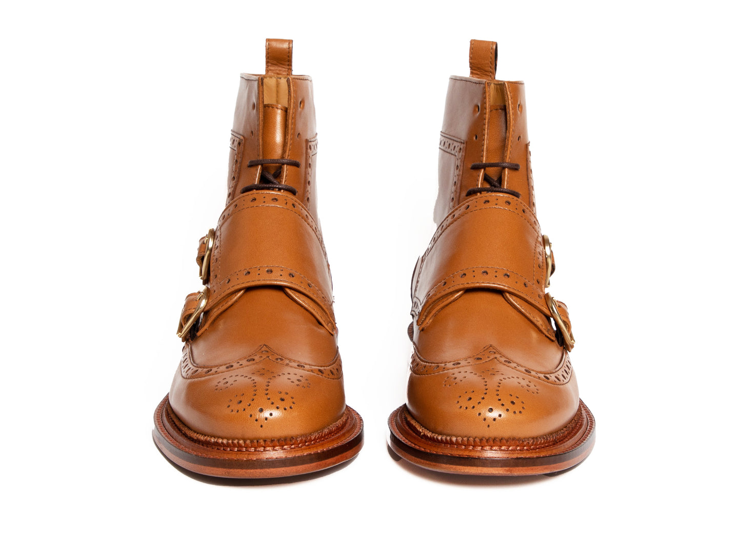 BUFFY - Tan Double Monk Strap Derby Boot