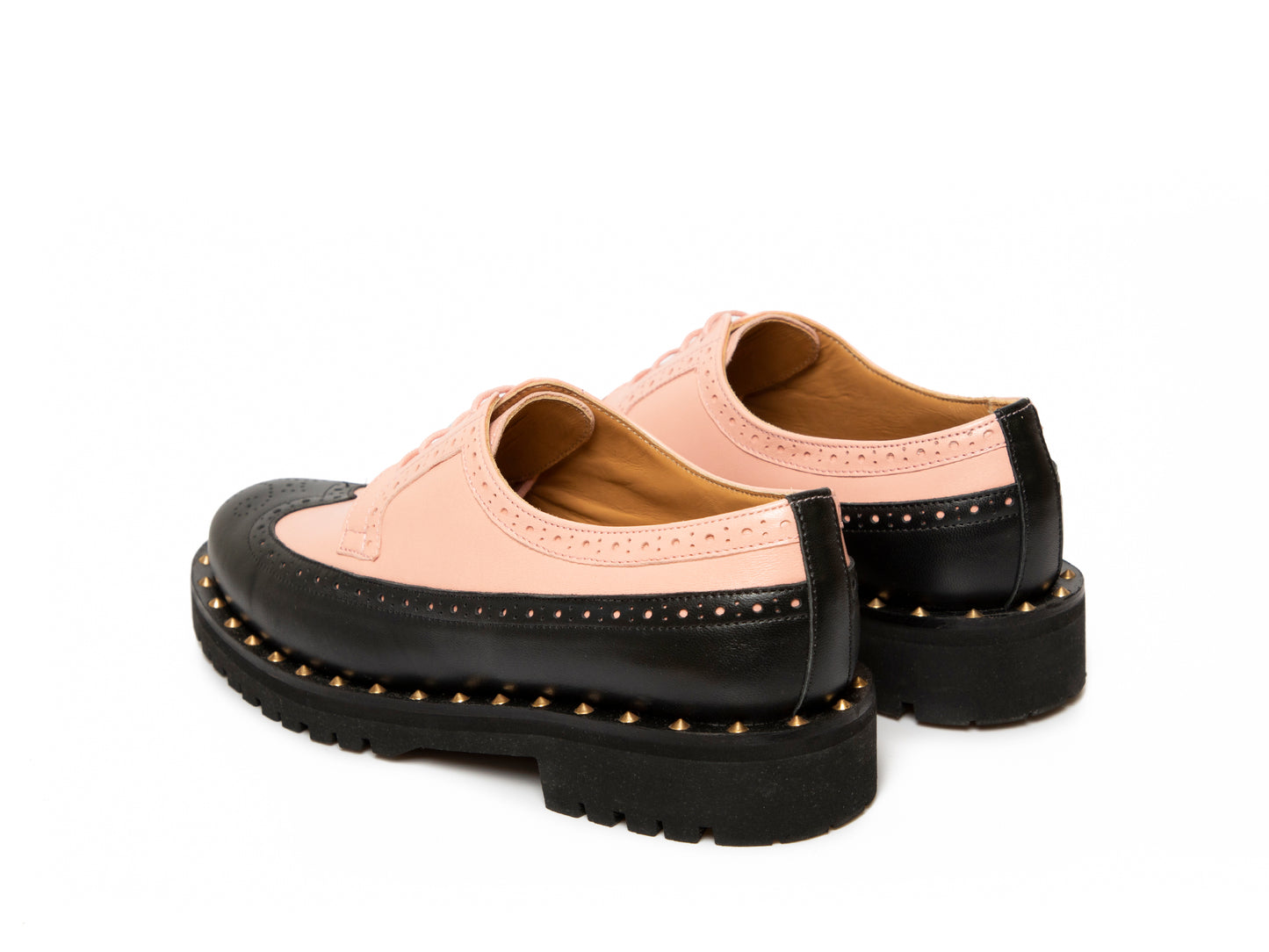 FLAVIA - Pink and Black Long Wing Derby Shoe