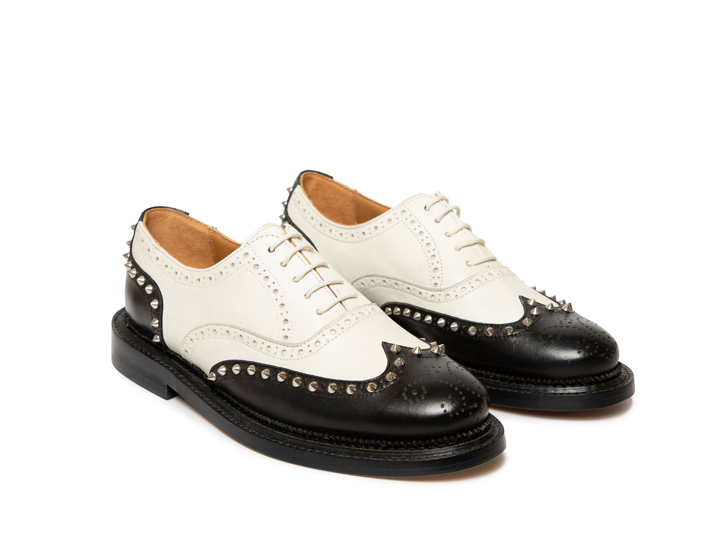 JAMEELA - Black and White Spectator Oxford Shoe