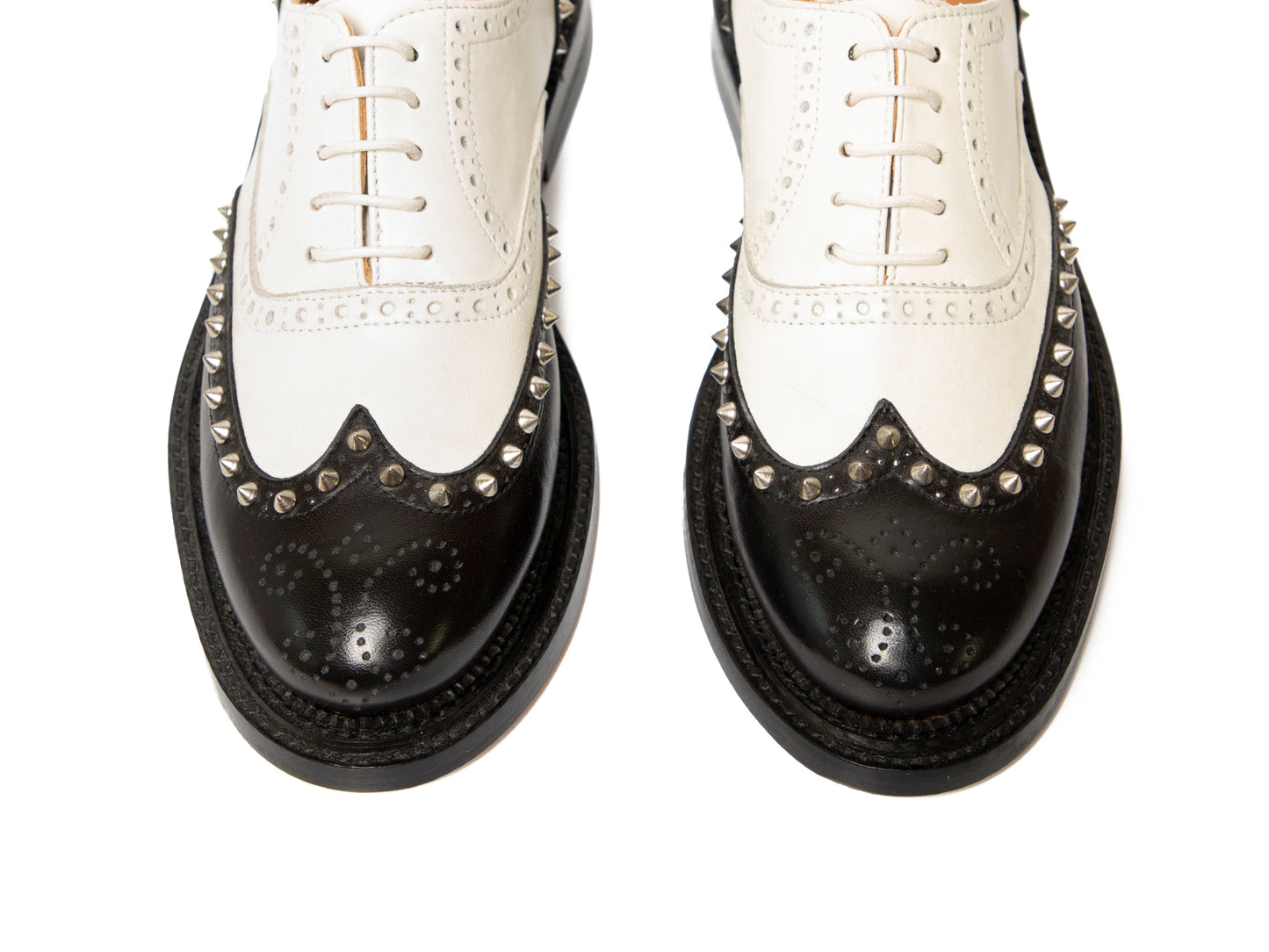 JAMEELA - Black and White Spectator Oxford Shoe