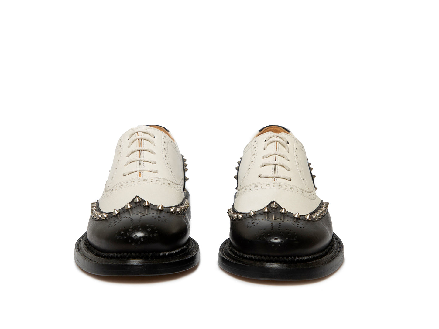 JAMEELA - Black and White Spectator Oxford Shoe