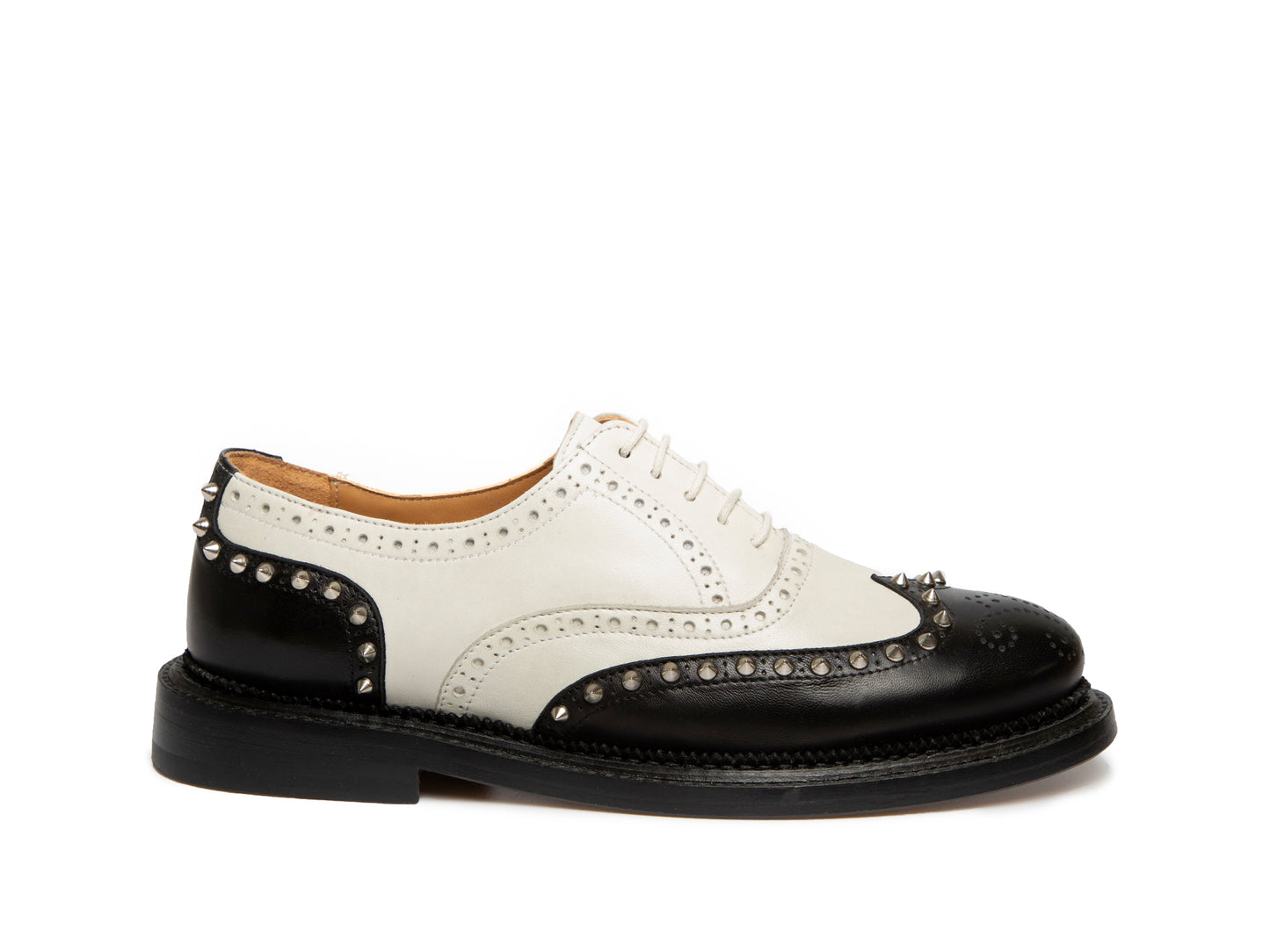 JAMEELA - Black and White Spectator Oxford Shoe