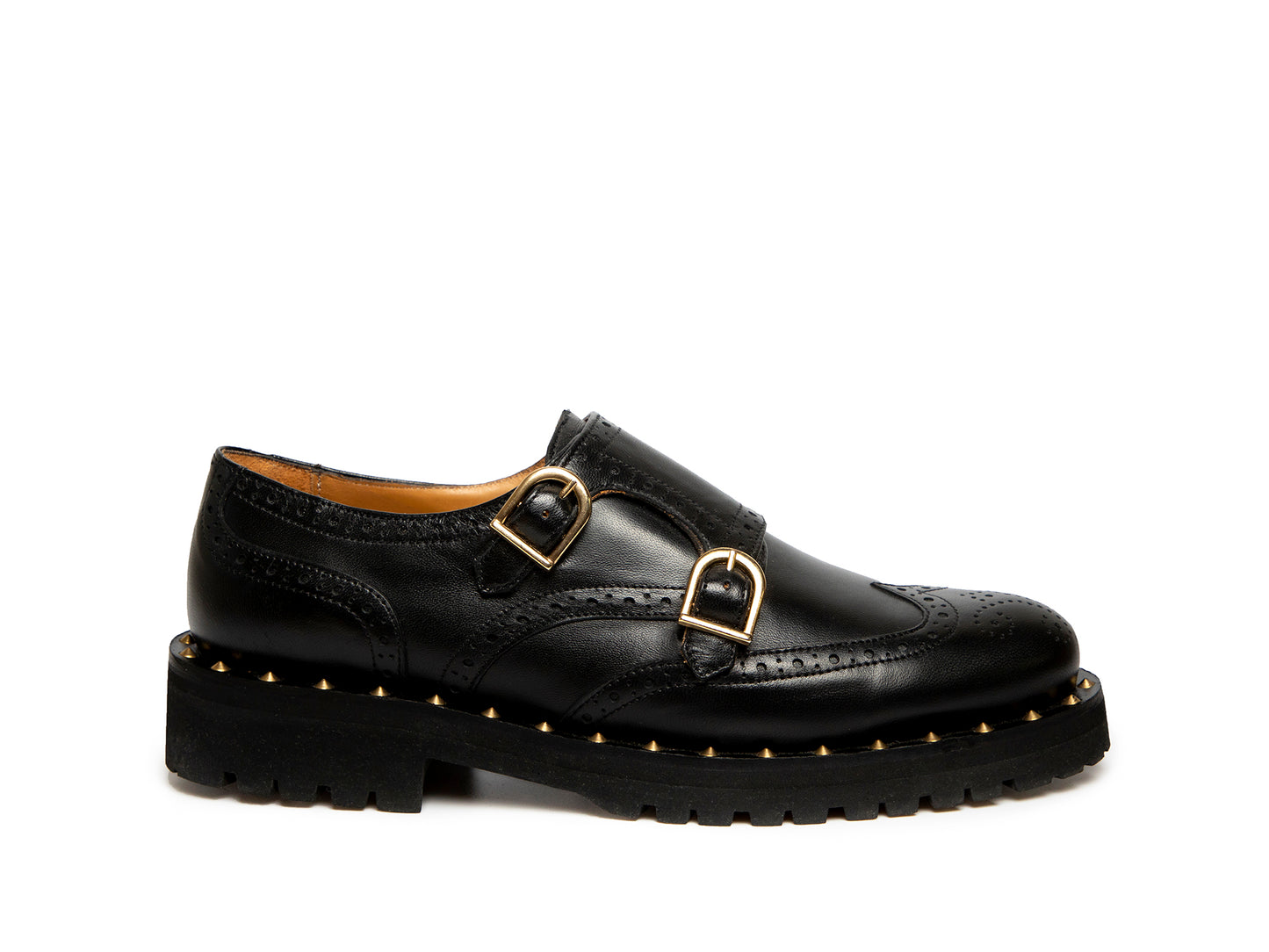 KATE - Black Double Monk Derby Shoe