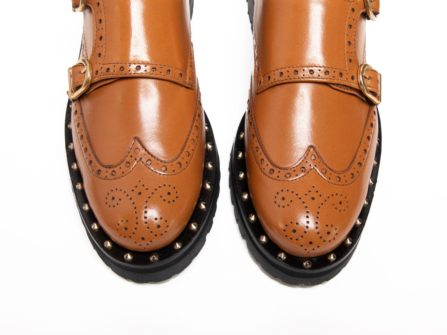 KATE - Tan Double Monk Derby Shoe